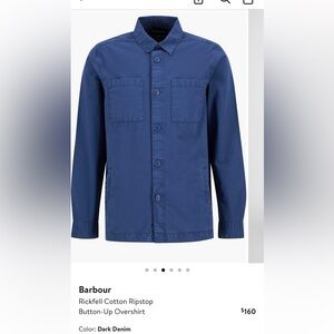 NWOT Barbour Men's Navy Shirt Jacket